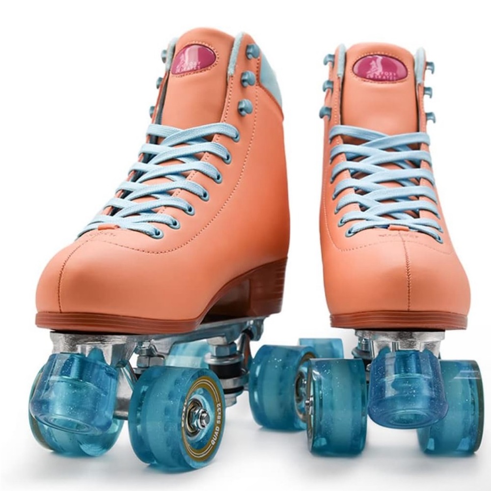 SOLD Indoor/Outdoor RollerSkates; Custom Vegan Leather Retro Style; 4 Wheels